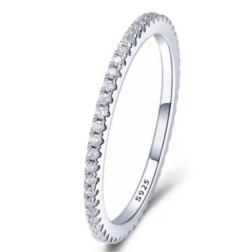 Platinum Plated 925 Sterling Silver Band Ring
